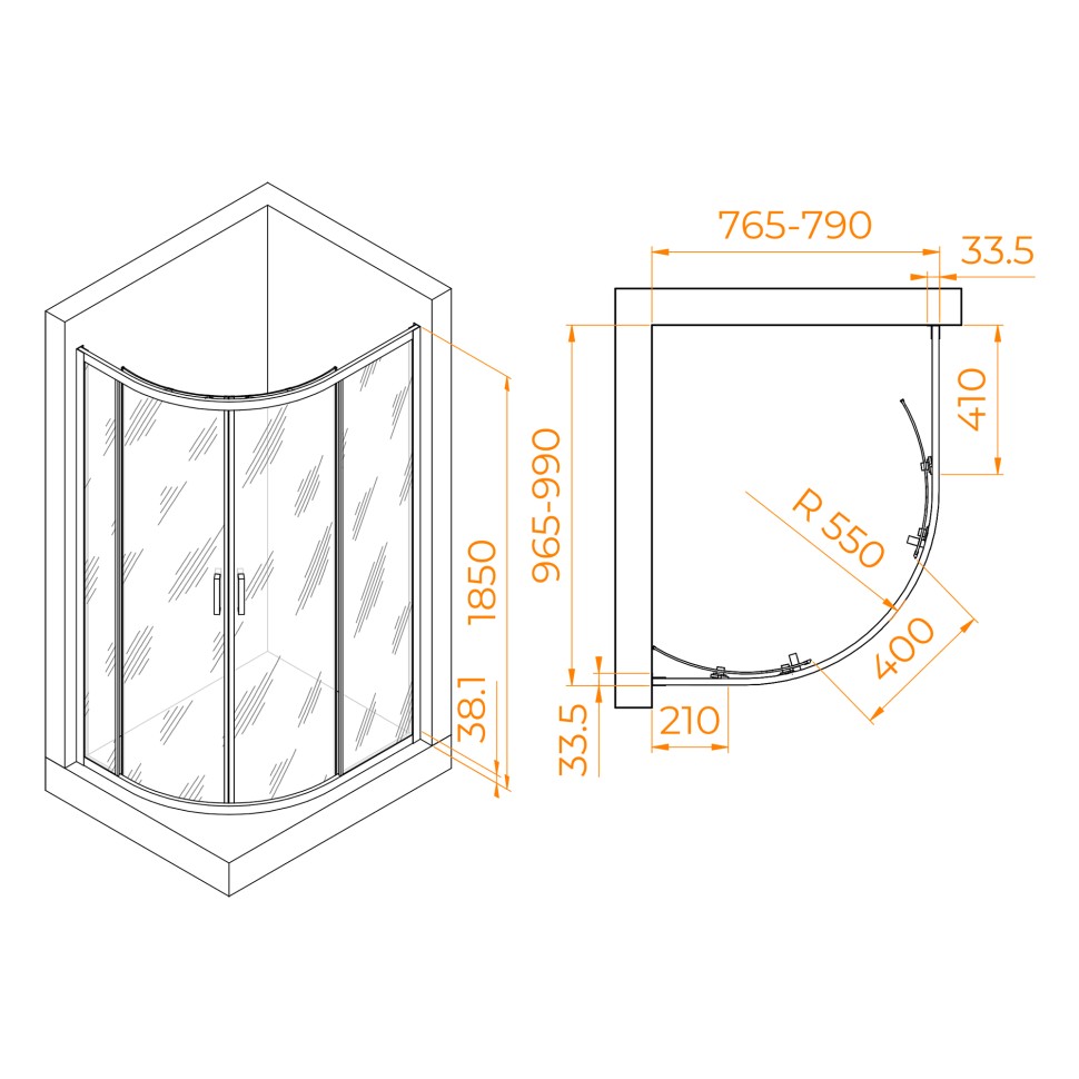 Душевой уголок RGW PA-61 (800x1000)