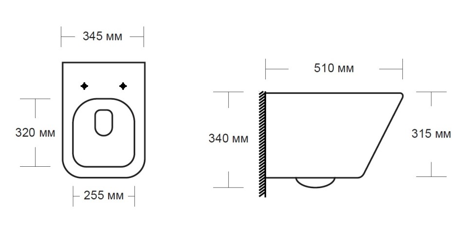 Унитаз подвесной MILLEAU CONT 205 белый глянец, безободковый, с микролифтом