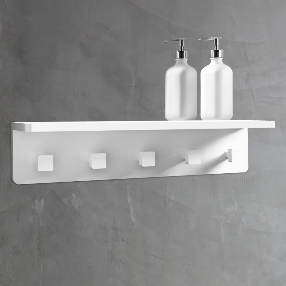 Вешалка с полкой ABBER Stein AS1651 белая матовая