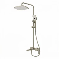 Душевая стойка Grossman Pragma 500.K35.03.120 с верхним душем,ручной лейкой и смесителем, брашированный никель,1 место