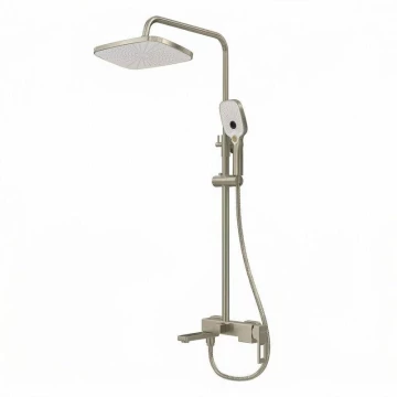 Душевая стойка Grossman Pragma 500.K35.03.120 с верхним душем,ручной лейкой и смесителем, брашированный никель,1 место