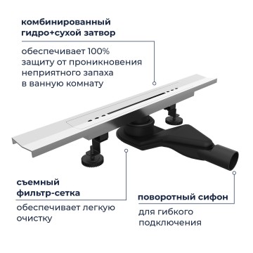Душевой трап, обрезной RGW SDR-53S (600)