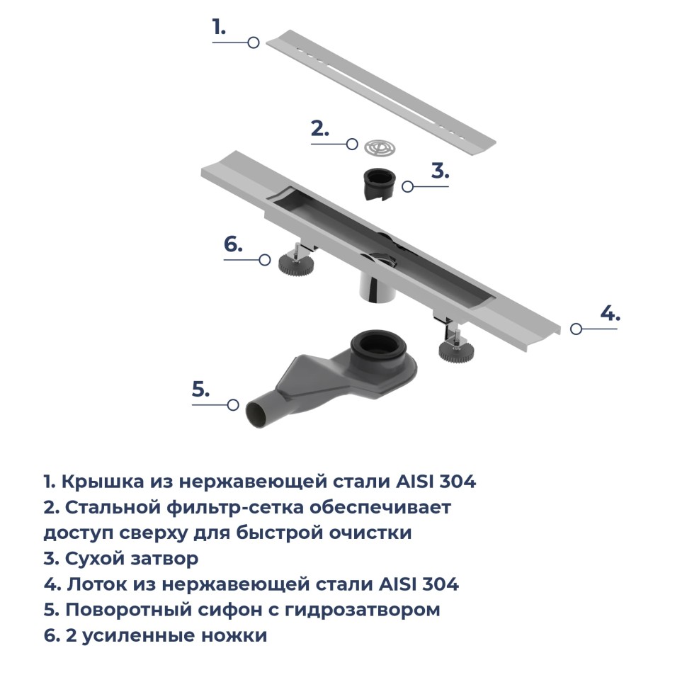 Душевой трап, обрезной RGW SDR-53S (600)