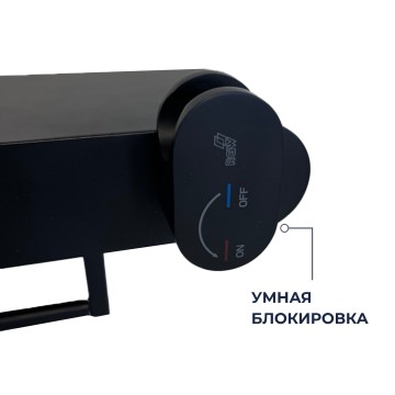 Смеситель с полочкой и держателем туалетной бумаги, с гигиеническим душем - RGW SP-222B, черный