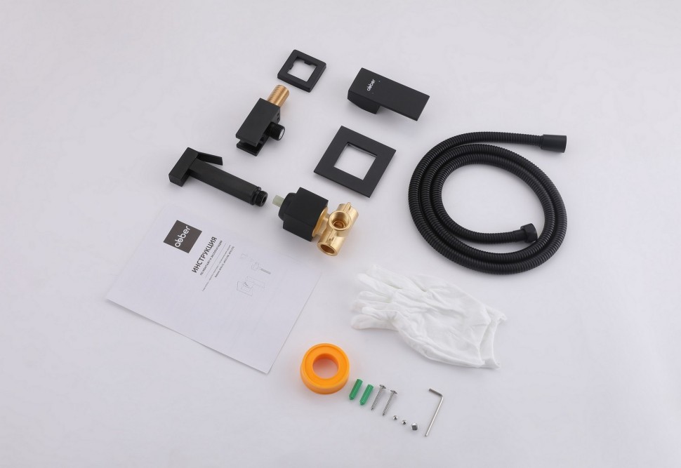 Смеситель ABBER Daheim AF8225B с гигиеническим душем, черный матовый