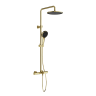 Душевая стойка с термостатом и изливом SANCOS Etna, брашированное золото, PVD покрытие, арт. SC9008BG