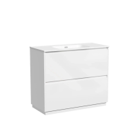 Тумба под раковину SANCOS Libra Floor напольная, 990х450х840, c двумя ящиками оснащенными доводчиками, белый глянец , арт. LB100FW