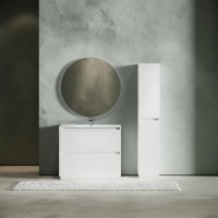 Тумба под раковину SANCOS Libra Floor напольная, 990х450х840, c двумя ящиками оснащенными доводчиками, белый глянец , арт. LB100FW