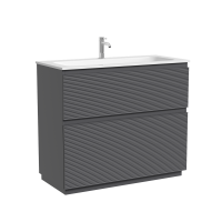 Тумба напольная SANCOS Folk Floor 995х445х850, c двумя ящиками оснащенными доводчиками, Grey soft, арт.FL100FGS