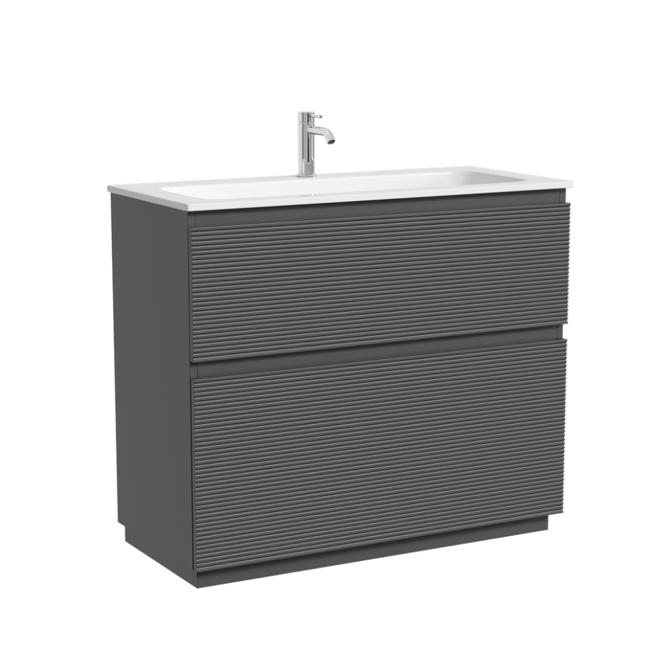 Тумба напольная SANCOS Folk Floor 995х445х850, c двумя ящиками оснащенными доводчиками, Grey soft, арт.FL100FGS