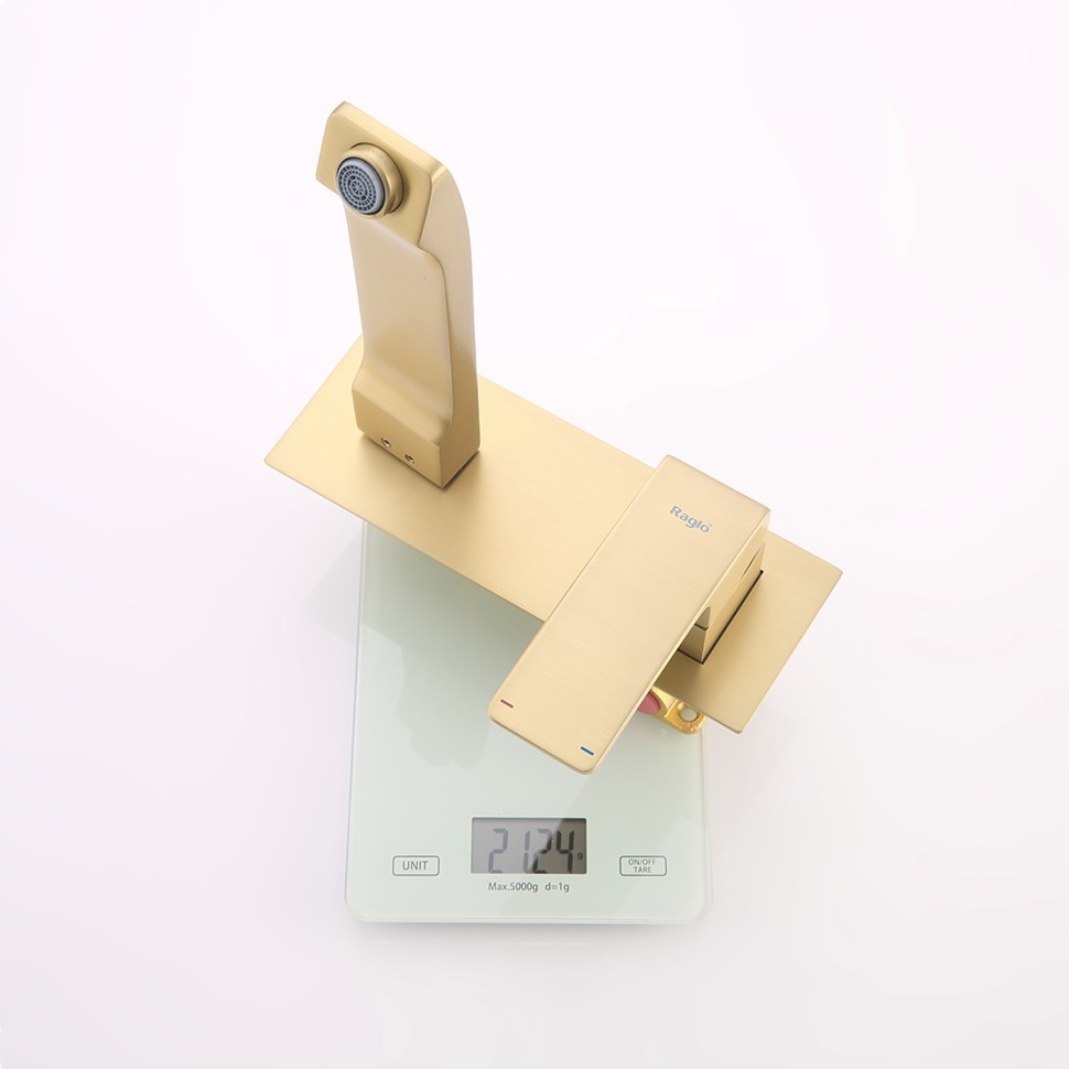 Смеситель Raglo встраиваемый для умывальника золотой сатин