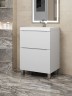Тумба под раковину 60 см, Uperwood Tanos, напольная, белая, 2 ящика