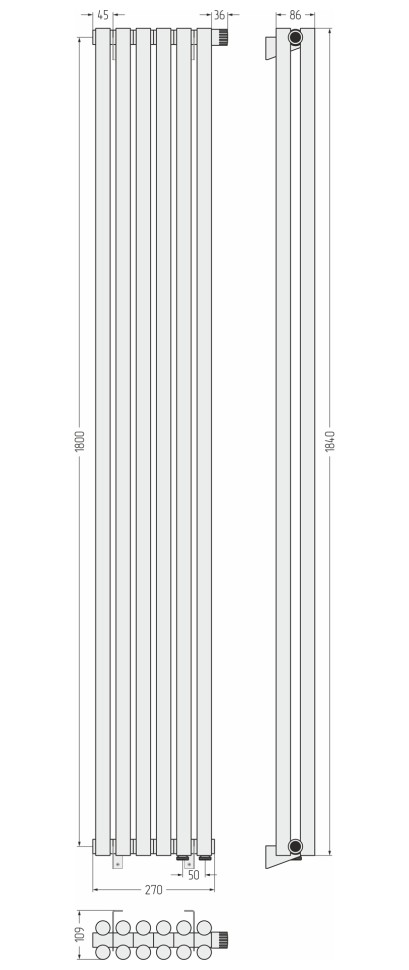 Эстет-11 EU50 1800х270 6 секций