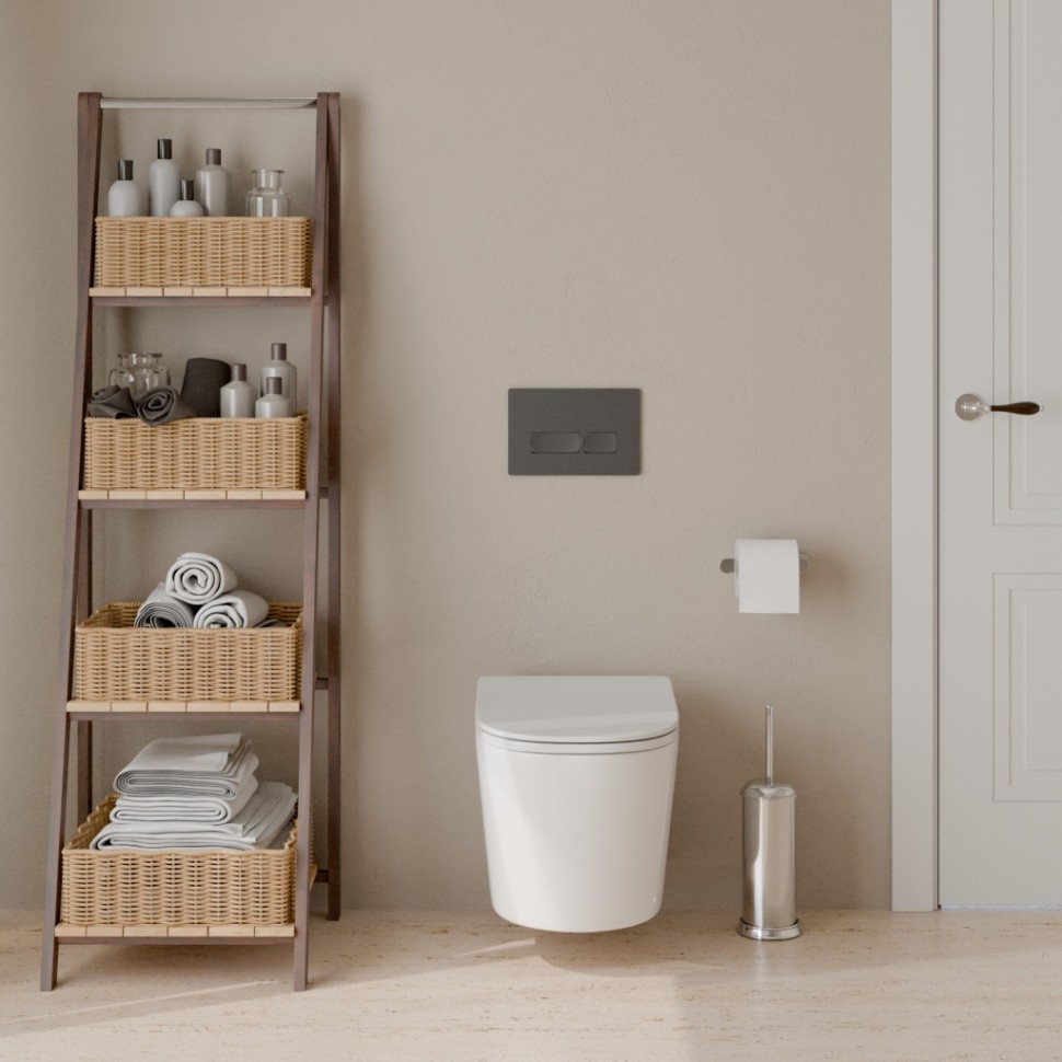 Комплект 3в1 IBERICA BLANCA инсталляция SILENCIO, унитаз BURGOS ALTO белый, кнопка смыва ESTI-R серый матовый (IB001.BRA.231.218)