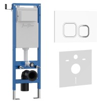 Комплект 2в1 IBERICA BLANCA инсталляция SILENCIO MINI, кнопка смыва ESTI-Q белый глянцевый (IB.001M.831)