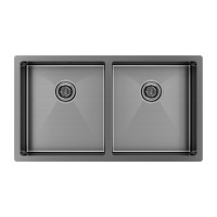 Мойка нерж. сталь GERBERG 78/2 UNI, PM237844-GM, вороненая сталь, 780х440мм, Paulmark