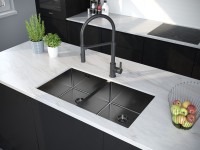 Мойка нерж. сталь GERBERG 78/2 UNI, PM237844-GM, вороненая сталь, 780х440мм, Paulmark