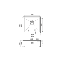 Кухонная мойка Omoikiri Kasen 48-26-INT-LG нерж. сталь/светлое золото