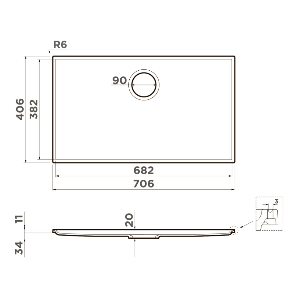 Кухонная мойка Omoikiri Kiten 70-INT-GB Artceramic/графит