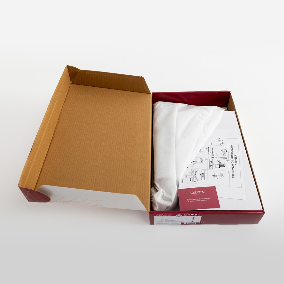 Смеситель для накладной раковины без донного клапана CEZARES LUX-LC-01-W0