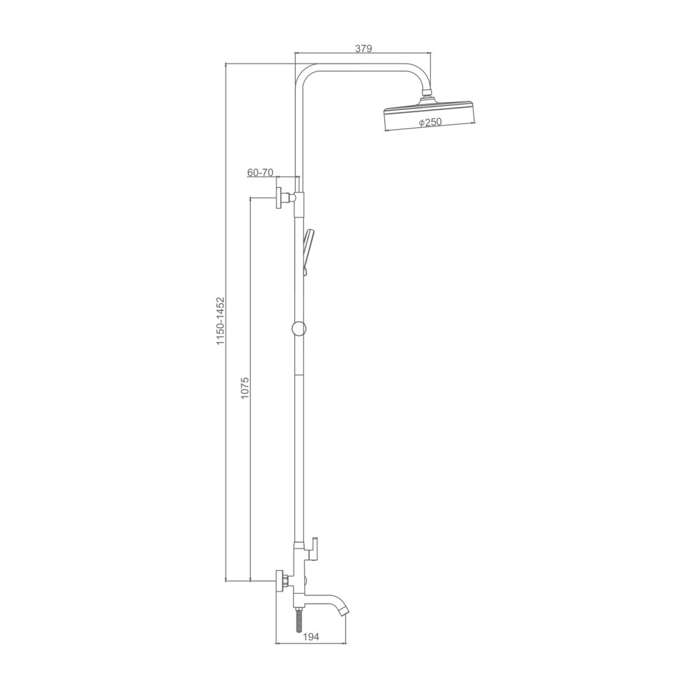 Душевая система Splenka для ванны и душа S221.24.03 Золотой сатин