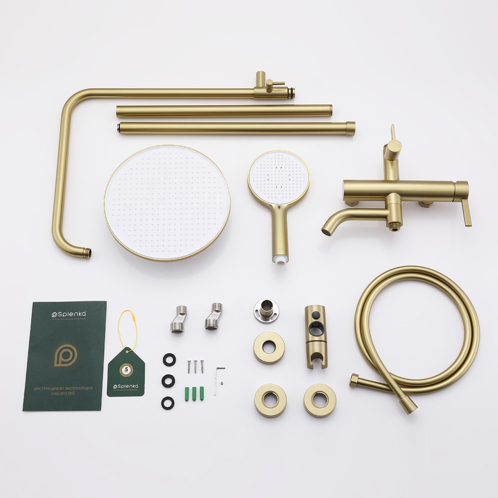 Душевая система Splenka для ванны и душа S221.24.03 Золотой сатин
