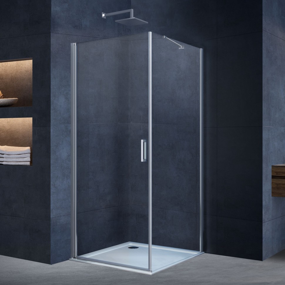 Душевой уголок Альфа (Alpha) VSR-3ALP9090CL, 900*900, хром, стекло прозрачное