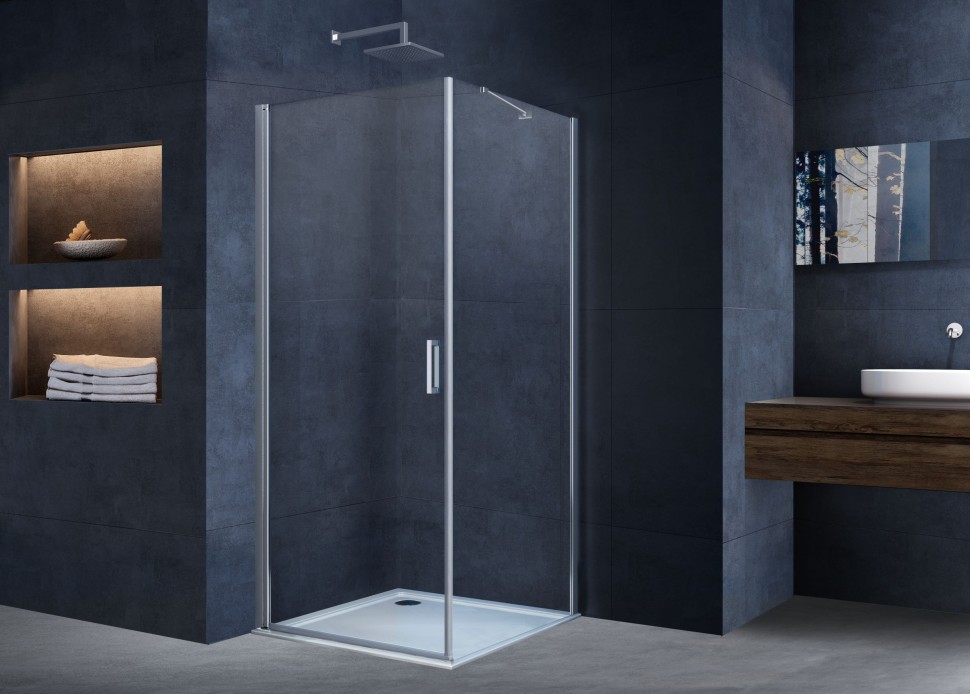 Душевой уголок Альфа (Alpha) VSR-3ALP9090CL, 900*900, хром, стекло прозрачное