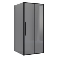 Душевое ограждение Niagara Nova NG-85-9TB-TB90-34 (90х90х195) квадрат,черный матовый,дверь раздвижная,стекло тонированное,2 места