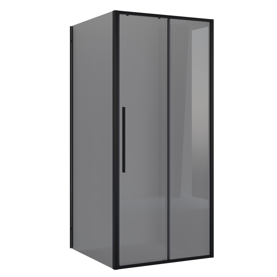 Душевое ограждение Niagara Nova NG-85-9TB-TB90-34 (90х90х195) квадрат,черный матовый,дверь раздвижная,стекло тонированное,2 места
