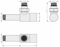 Вентиль угловой под шестигранник (G 1/2" НР х G 1/2" НР)