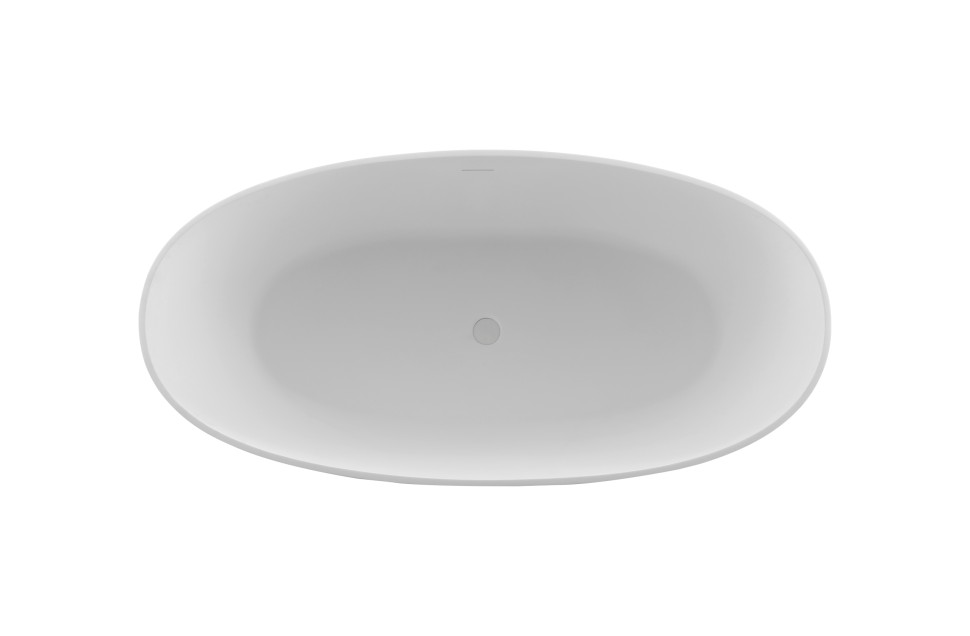 Ванна из искусственного камня Vincea VBT-4S06-1600MW, 1600*750*560, белый мат., слив-перелив в комплекте