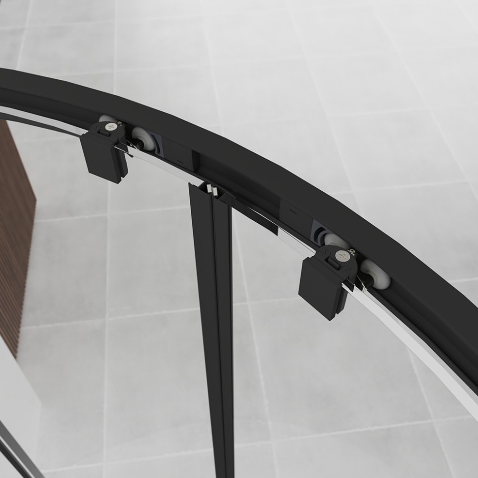 Душевой угол Veconi Evo 200 B, 1200х800x1950, черный матовый, прозрачное стекло