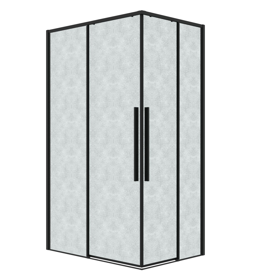Душевое ограждение Grossman Galaxy 300.K33.01.9080.21.02 (90х80х195) прямоугольник,раздвижная,черный матовый,стекло шиншилла, 1 место