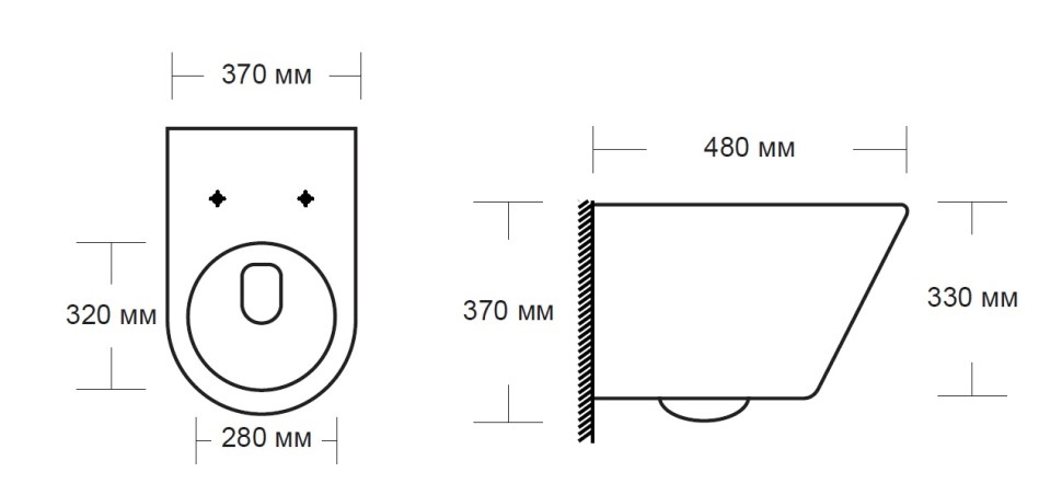 Унитаз подвесной MILLEAU NESS 201 белый глянец, безободковый, с микролифтом