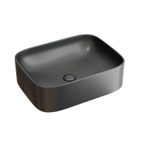 Умывальник чаша накладная прямоугольная (Темный Антрацит Матовый) Element 505x380x150мм