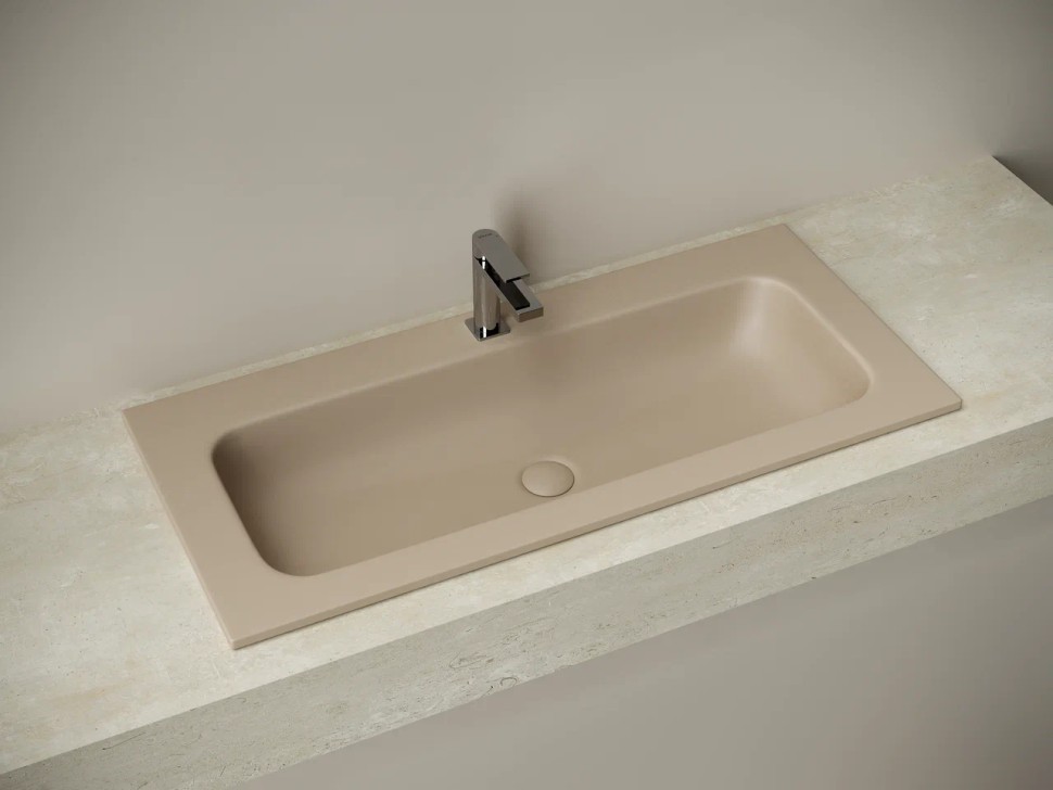 Раковина накладная Grace прямоугольная, с отверстием под смеситель, 1010*457*137 мм,вет капучино матовый, арт. CN7013MC