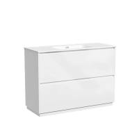 Тумба под раковину SANCOS Libra Floor напольная, 1190х450х840, c двумя ящиками оснащенными доводчиками, белый глянец , арт. LB120F-1W
