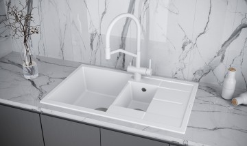 Смеситель для кухни RUBERT, белый матовый, Ru213175-WH, Paulmark