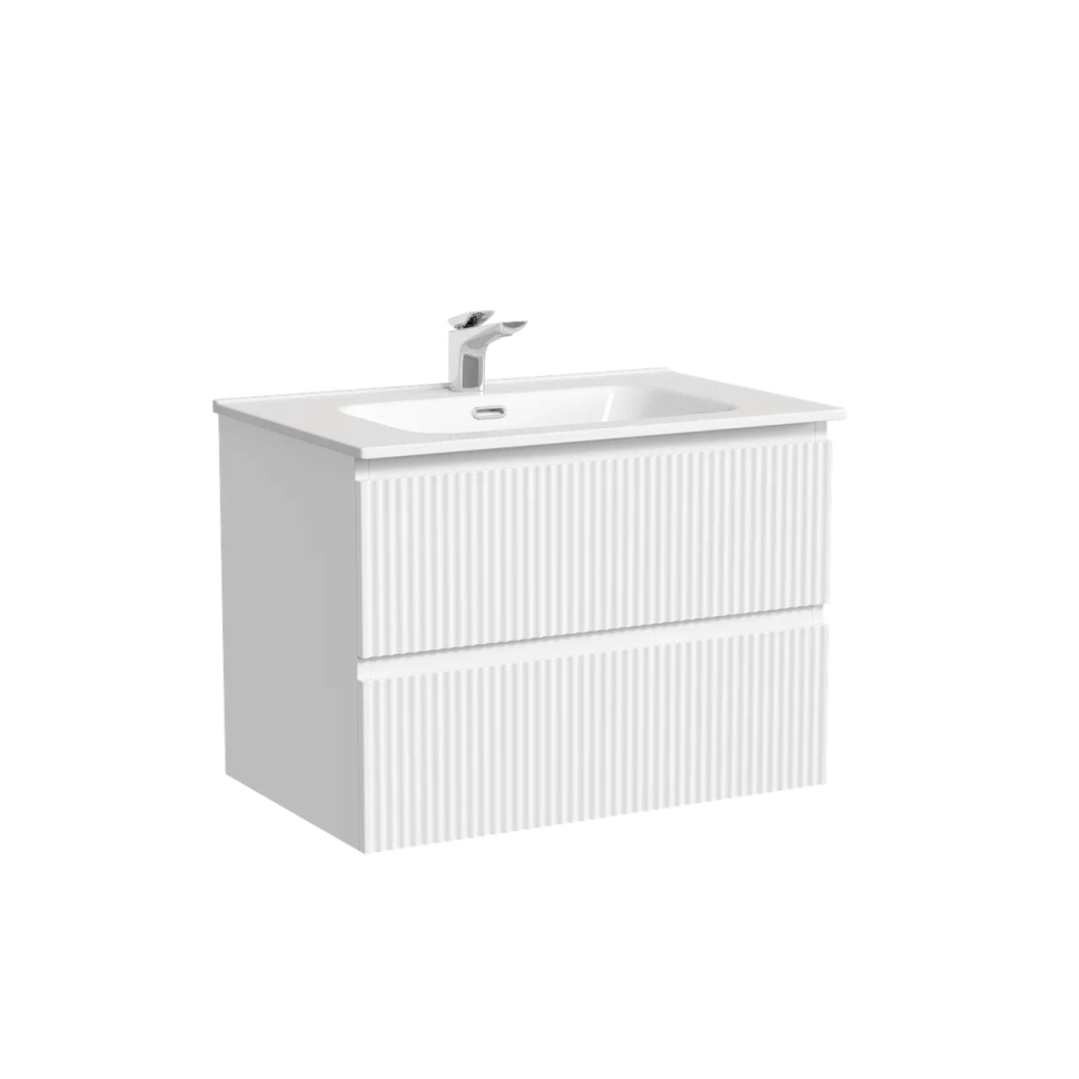 Тумба подвесная SANCOS Snob R 690х445х500, c двумя ящиками оснащенными доводчиками, Bianco, арт.SNR70W