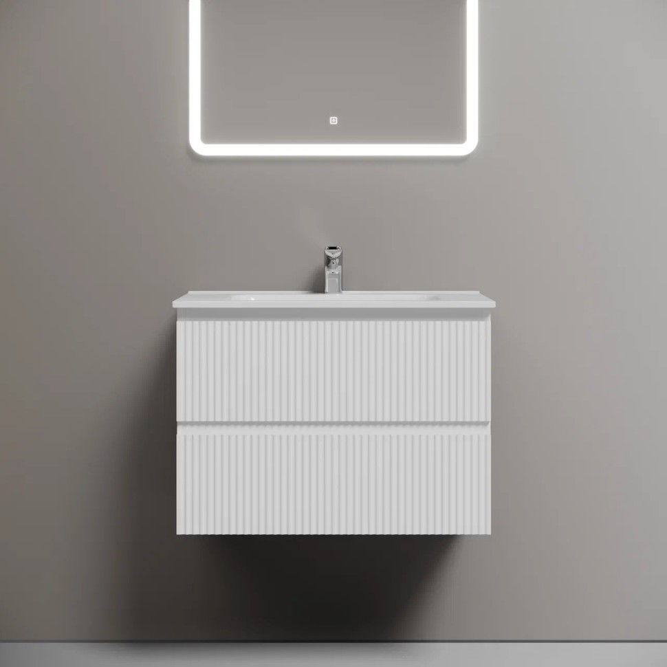 Тумба подвесная SANCOS Snob R 690х445х500, c двумя ящиками оснащенными доводчиками, Bianco, арт.SNR70W