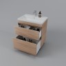 Тумба напольная STYLELINE "Атлантика 70", Люкс ясень перламутр, PLUS с раковиной Атлантик 70
