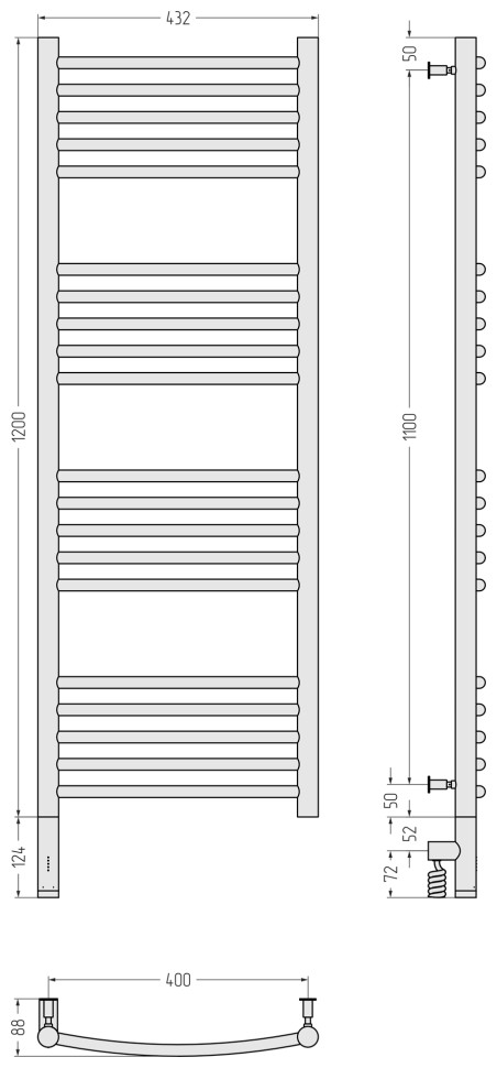 Богема 3.0 выгнутая 1200х400 МЭМ левый