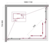 Душевой уголок BelBagno UNIQUE-AH-2-100/115-75/90-P-Cr