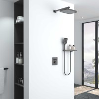 Душевой комплект VSFW-321MT1RGM встраиваемый, термостат, двухрежимный, вороненая сталь