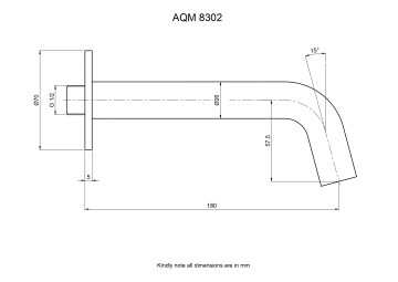 AQM8302BN Излив встраиваемый 110-180мм, латунь, никель шлифованный