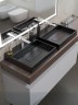 Раковина для ванной накладная 50 см, Uperwood Tanos Quartz, прямоугольная, черная, космос