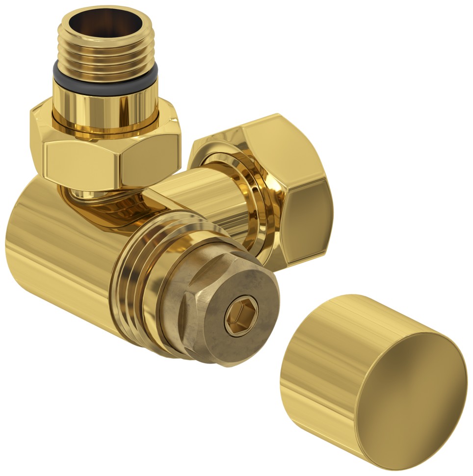 Вентиль 3D левый под шестигранник (G 1/2" НР х G 3/4" НГ)