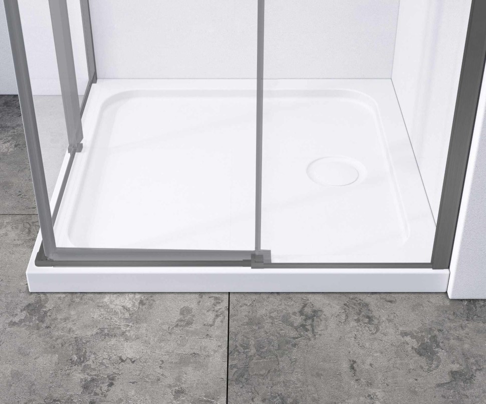 Душевой уголок Slim-N VSS-4SN9010CLGM, 1000*900, вороненая сталь, стекло прозрачное