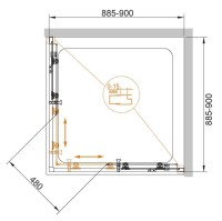 Душевой уголок CEZARES ECO-O-A-2-90-P-Cr